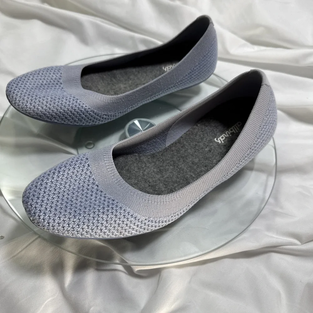 Allbirds Tree Breezers Women's Knit Ballet Flats Size 8 Mist Gray - Picture 4 of 7